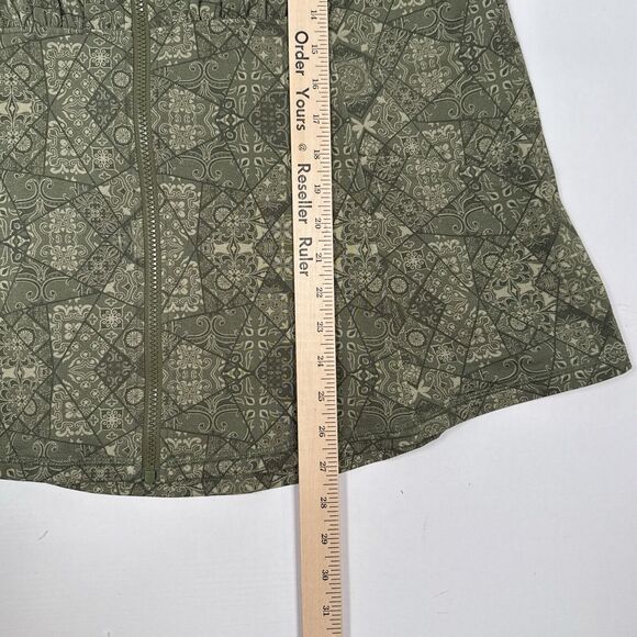 Soft Surroundings Jacket Size XL Petite Green Full Zip Ruched Geometric - Picture 9 of 9